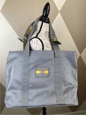 Polo Sport by Ralph Lauren LARGE Gray Nylon Travel Gym Tote Bag 16x23x5